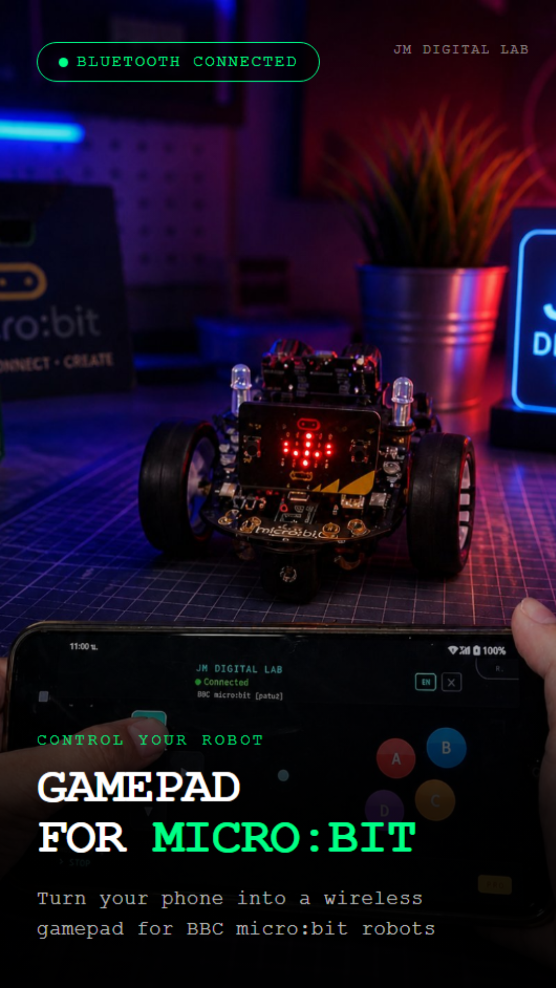 Gamepad for micro:bit — ควบคุมหุ่นยนต์ผ่านมือถือ